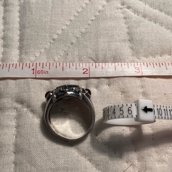 SS 925 stamped amethyst and garnet ring - Picture 9 of 9